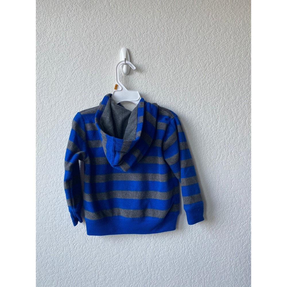 Garanimals Boys Striped Fleece Casual Zip Hoodie Size 24M Blue Gray GAB315075I - Picture 2 of 10